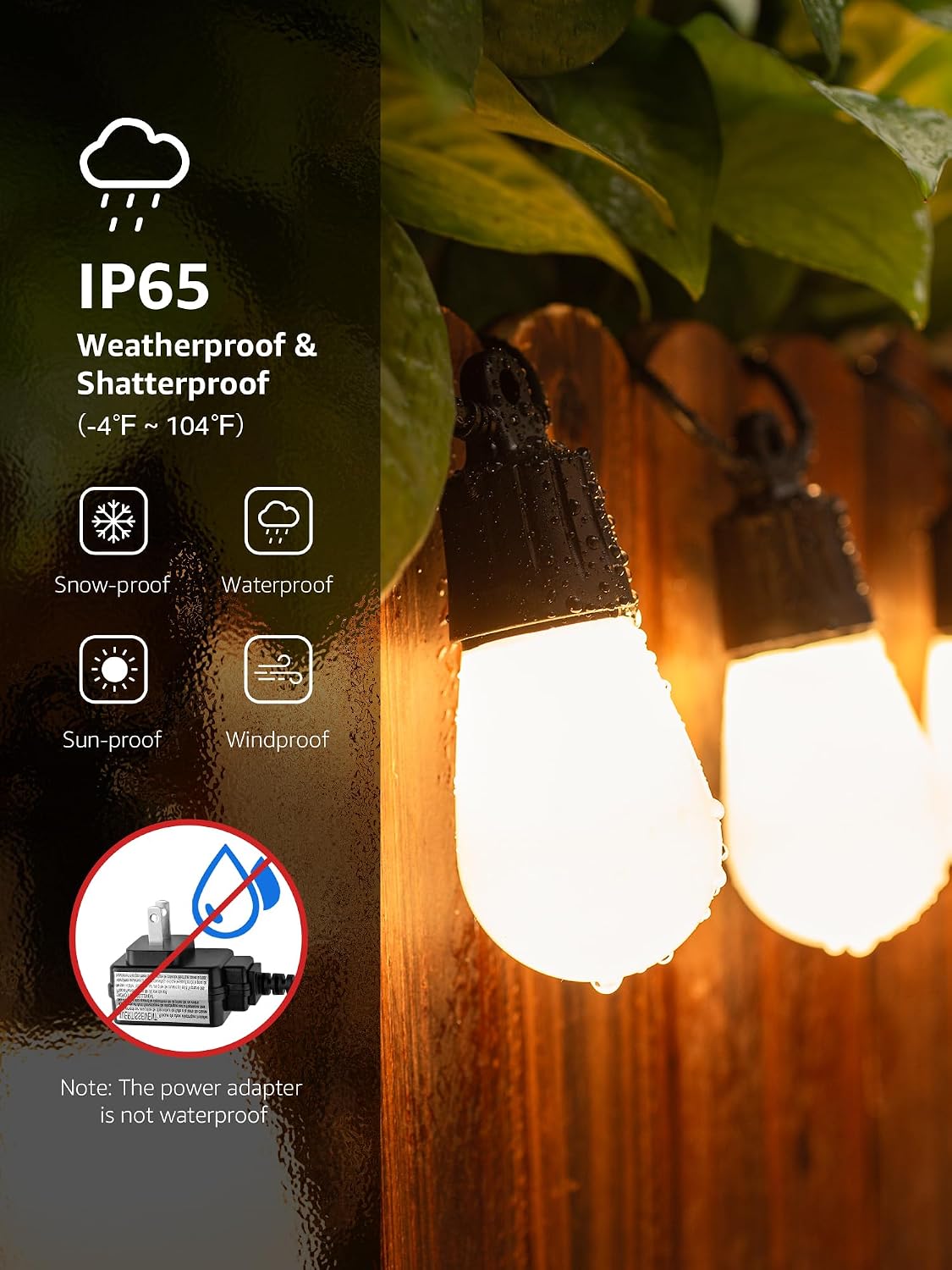 100ft String Lights RGB+Warm White (Outdoor/Indoor)