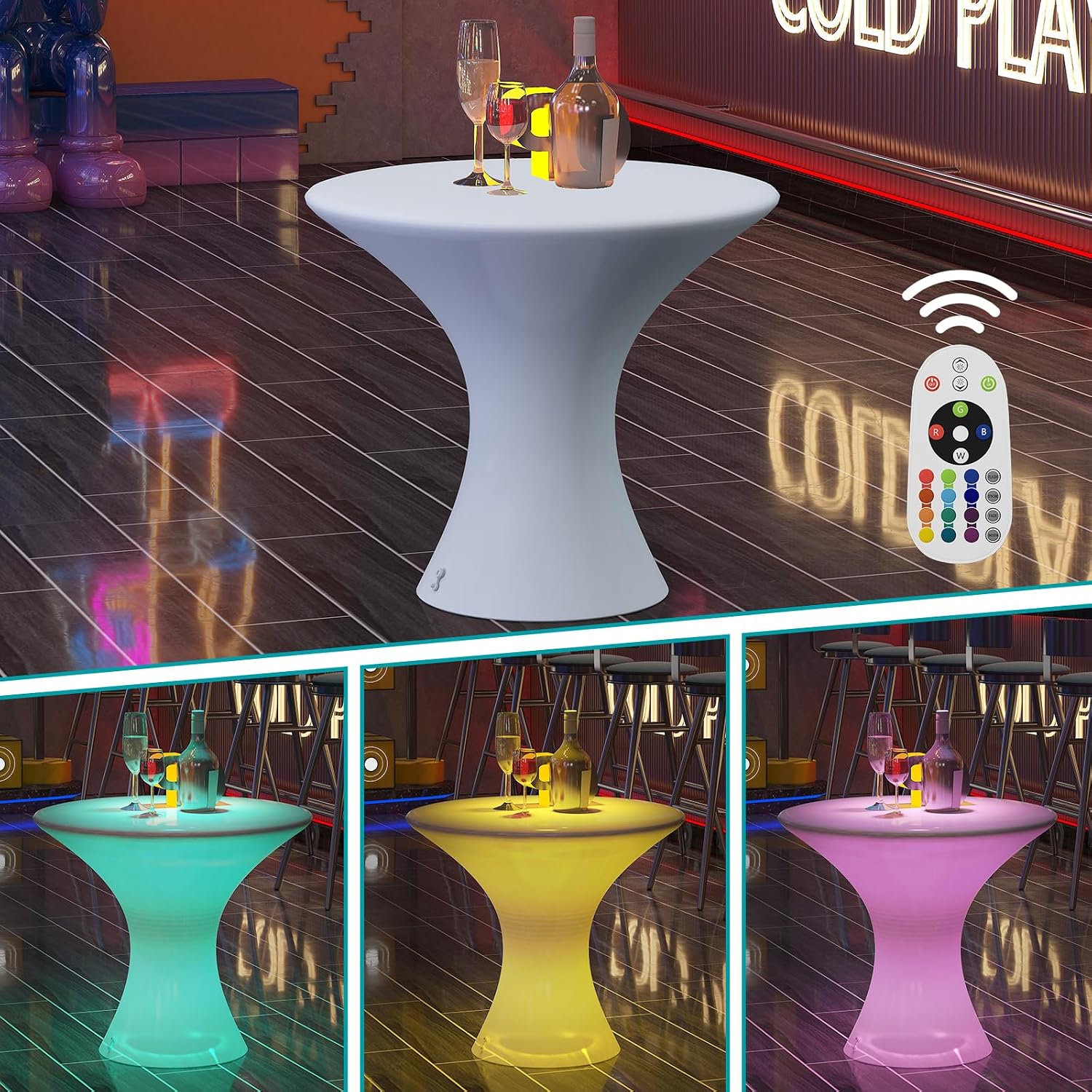 23" Height Light Up Bar Table