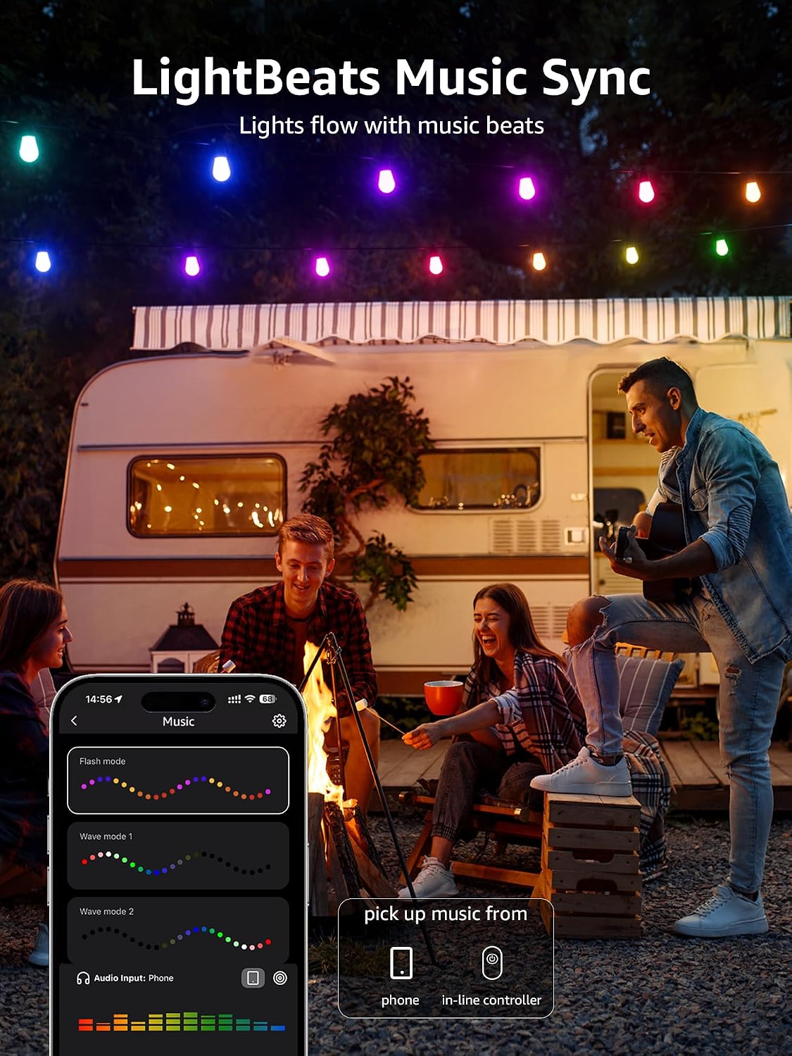 100ft String Lights RGB+Warm White (Outdoor/Indoor)