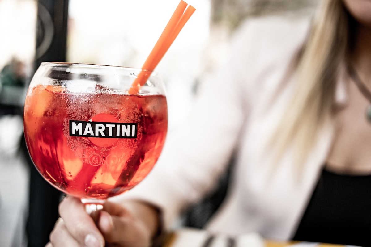 V-shaped martini glass